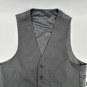 Reaction Kenneth Cole Suit Vest Mens S Grey Five Button Adjustable Back Strap